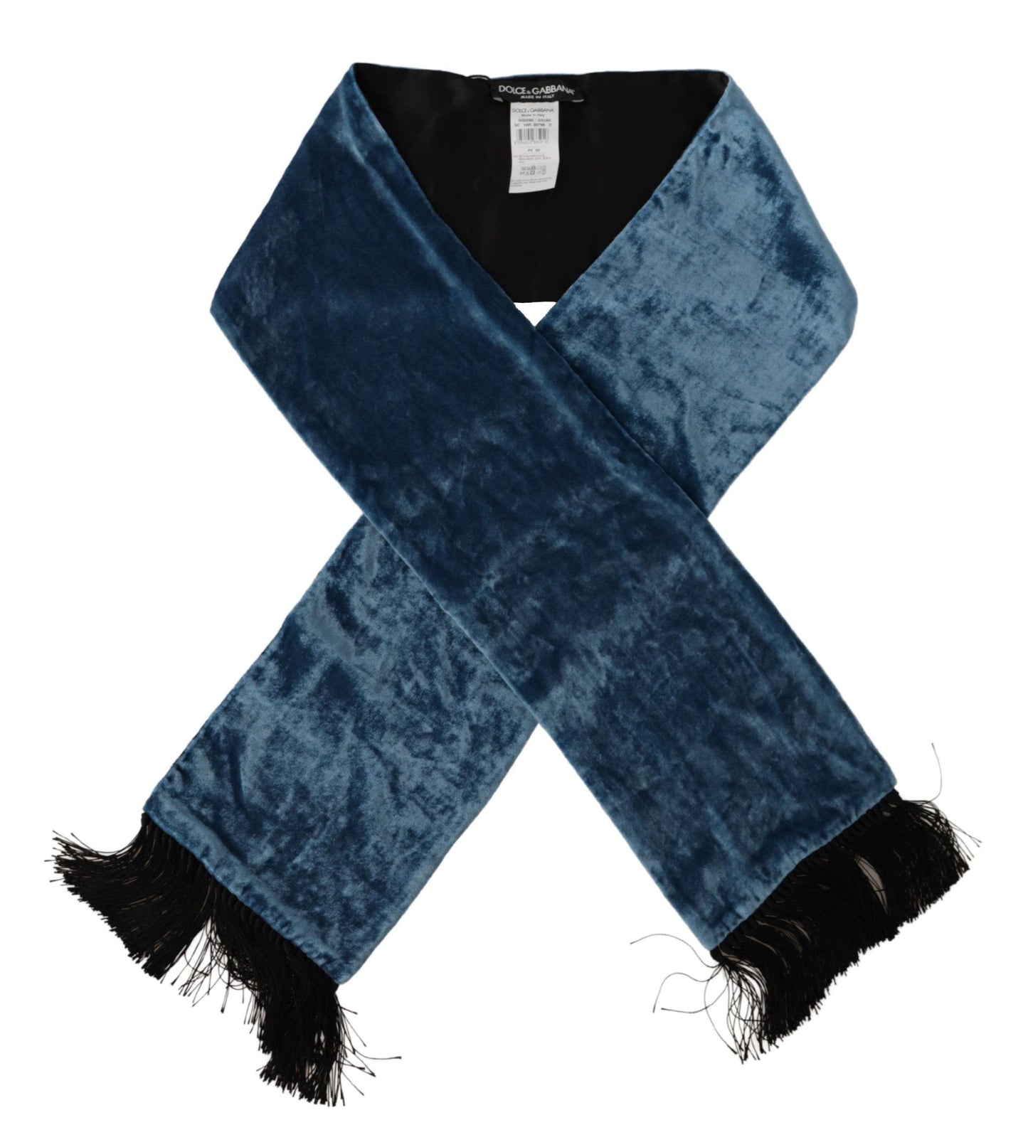 Foulard châle en velours bleu uni Dolce & Gabbana pour homme