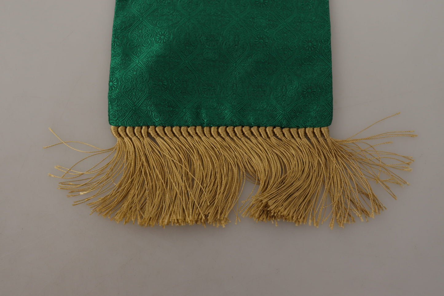 Dolce & Gabbana Châle brodé à franges en soie mélangée avec couronne verte