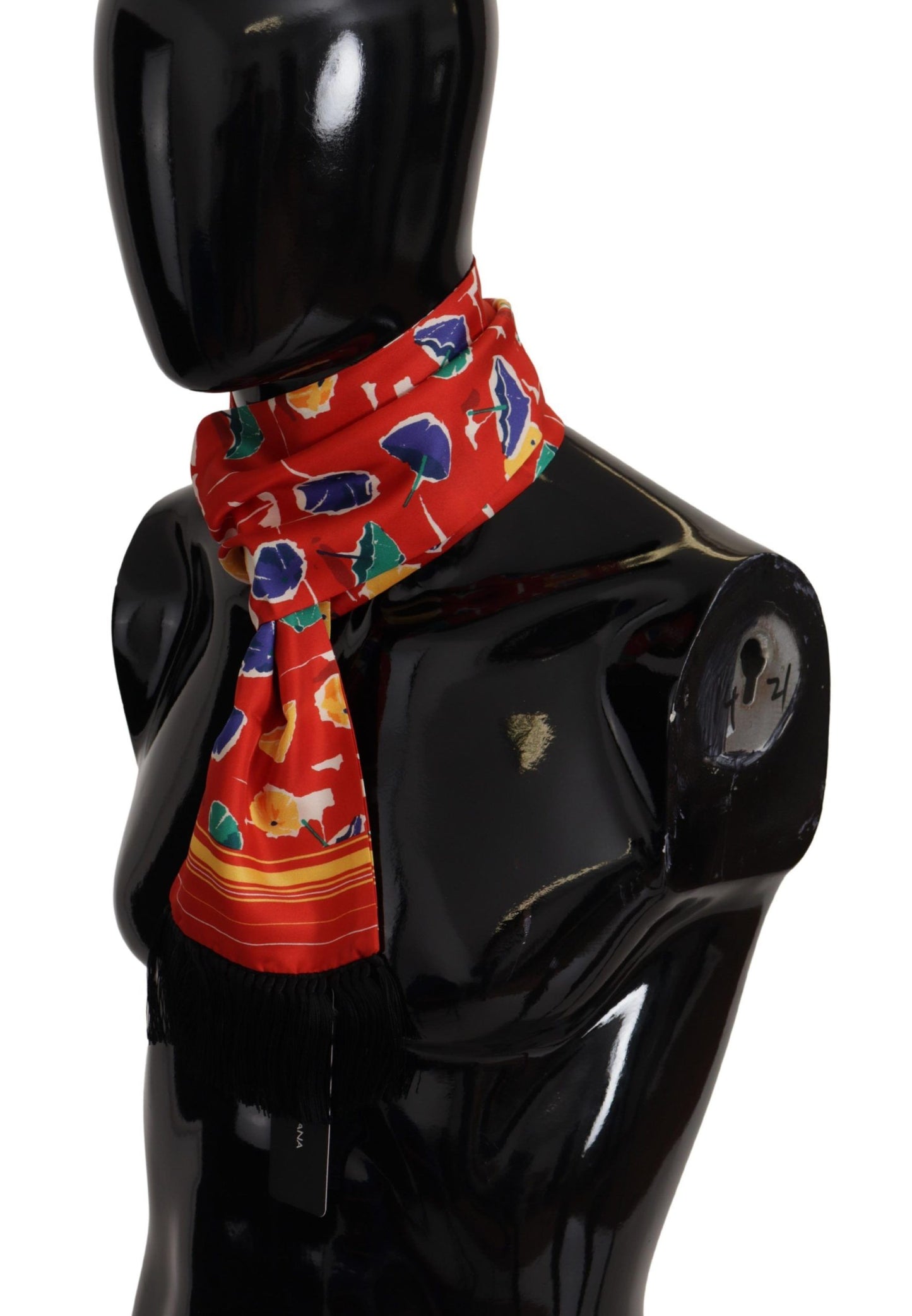 Foulard à franges multicolore Dolce & Gabbana à imprimé parapluies DG