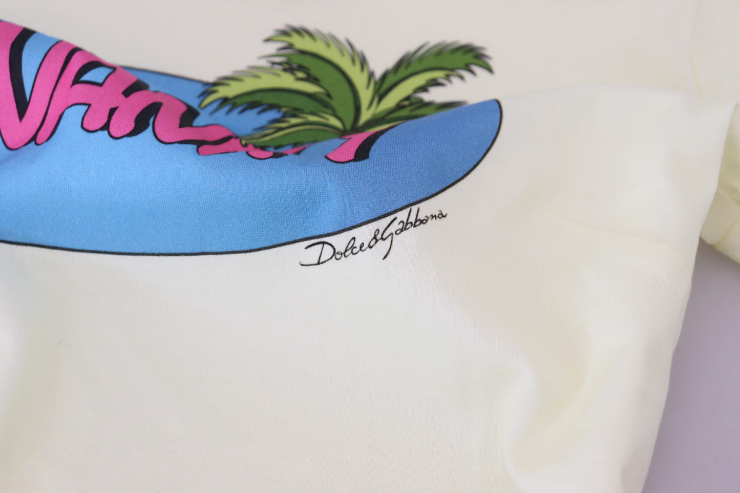 T-shirt en coton à col rond Dolce & Gabbana jaune Havanity