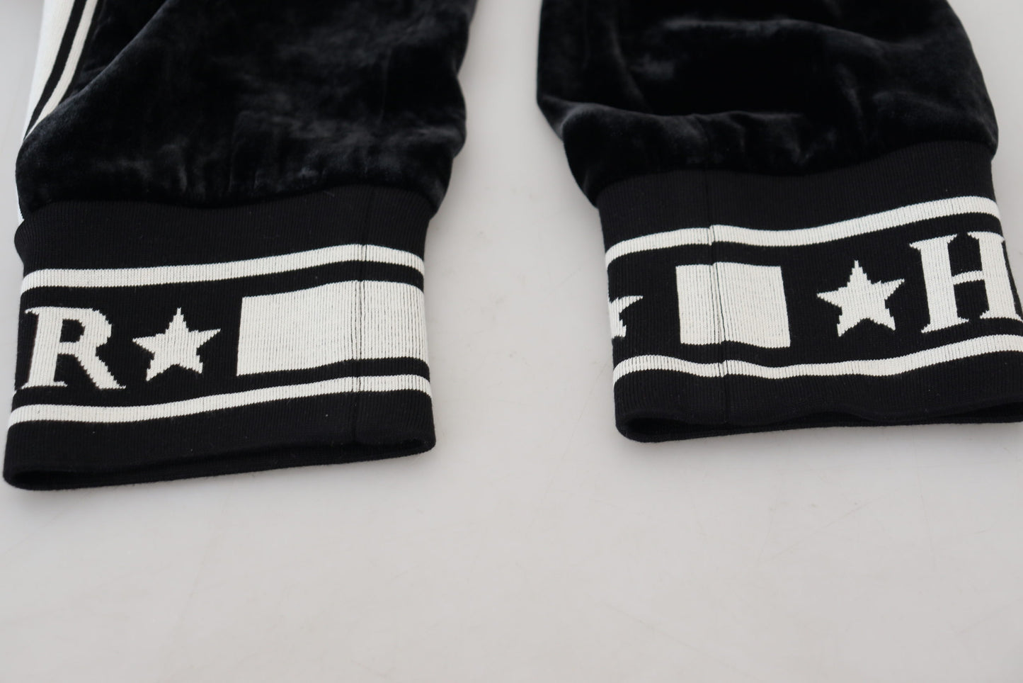 Dolce & Gabbana Zwarte DG Logo Fluwelen Broek