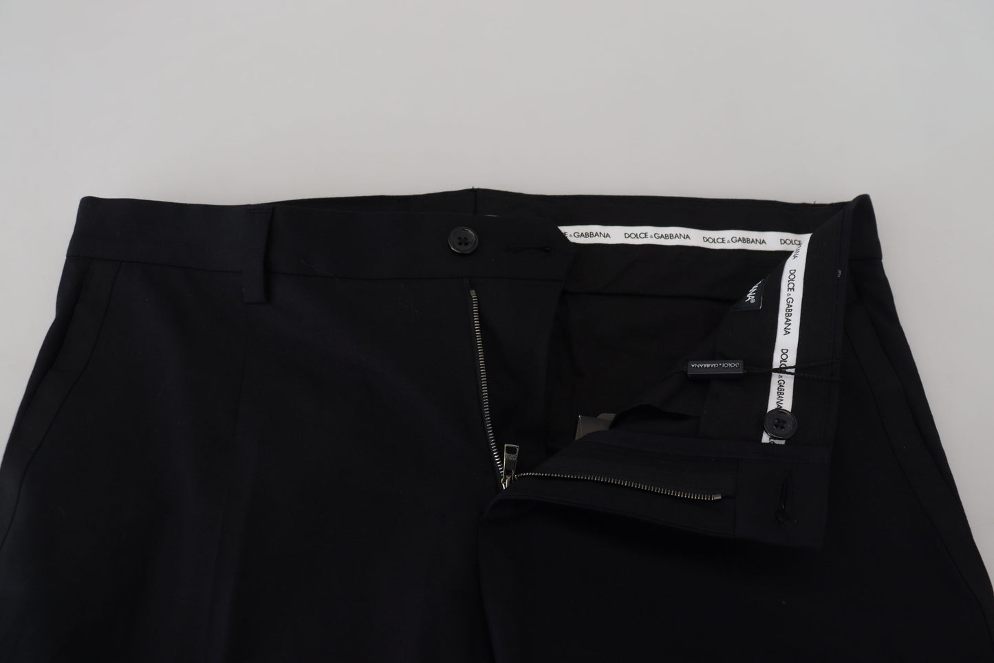 Pantalon Chino en coton noir, style habillé, Dolce & Gabbana