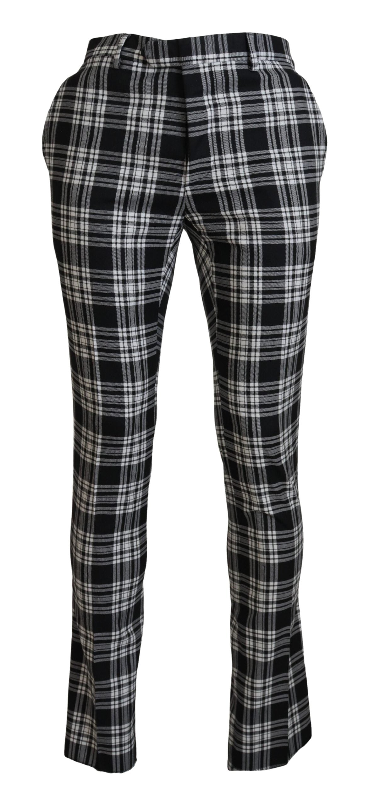 Pantalon décontracté homme en coton à carreaux noirs BENCIVENGA