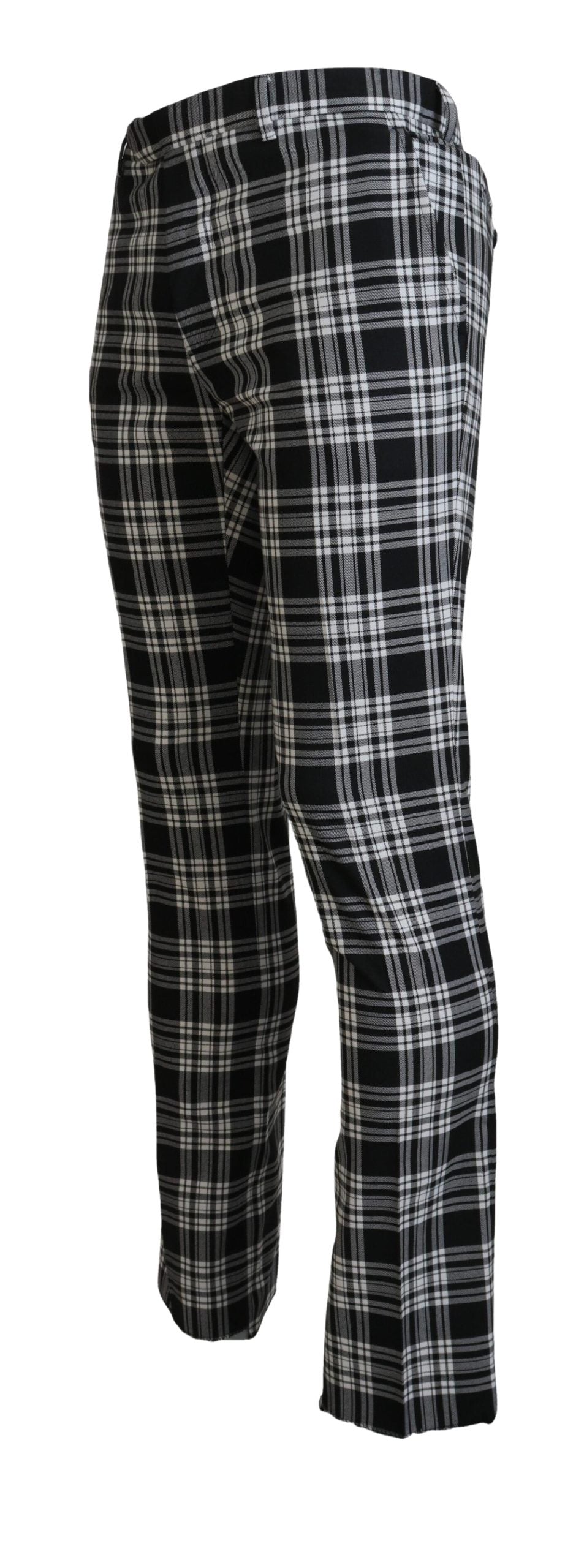 Pantalon décontracté homme en coton à carreaux noirs BENCIVENGA