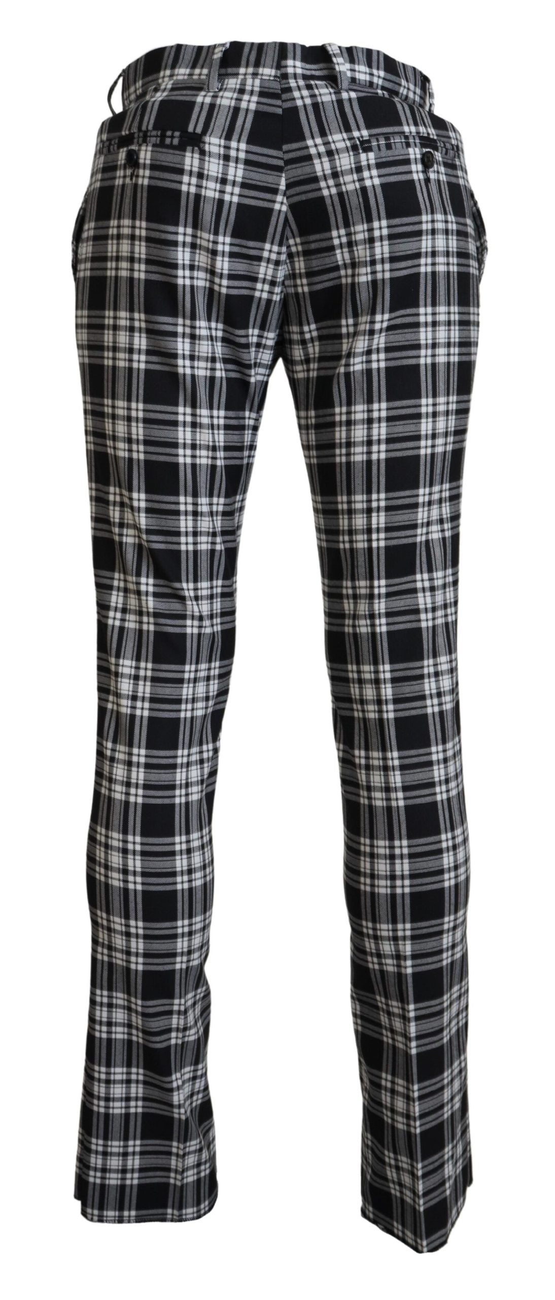 Pantalon décontracté homme en coton à carreaux noirs BENCIVENGA
