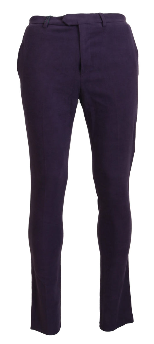 Pantalon homme fuselé en pur coton violet BENCIVENGA