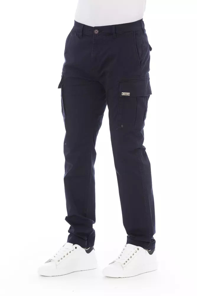 Baldinini Trend Blauwe Katoenen Cargo Broek voor Heren