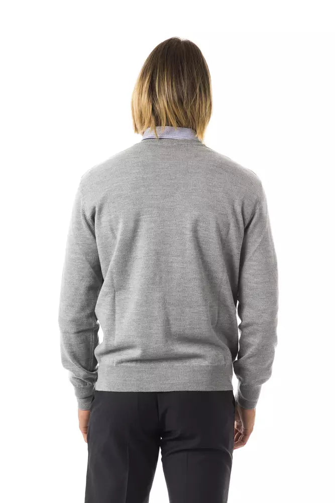 Pull en laine grise pour homme Uominitaliani