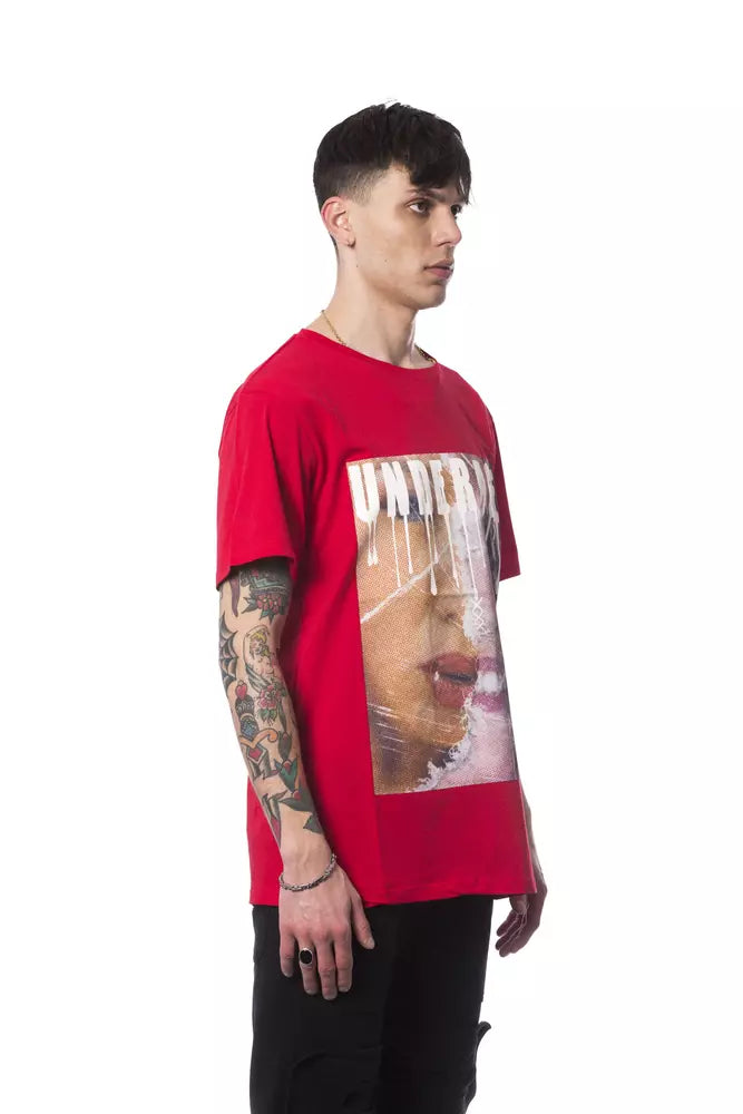 T-shirt homme en coton rouge Nicolo Tonetto