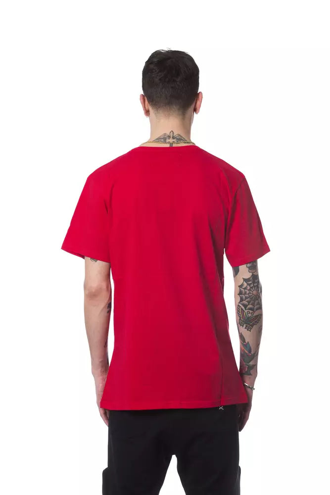 T-shirt homme en coton rouge Nicolo Tonetto