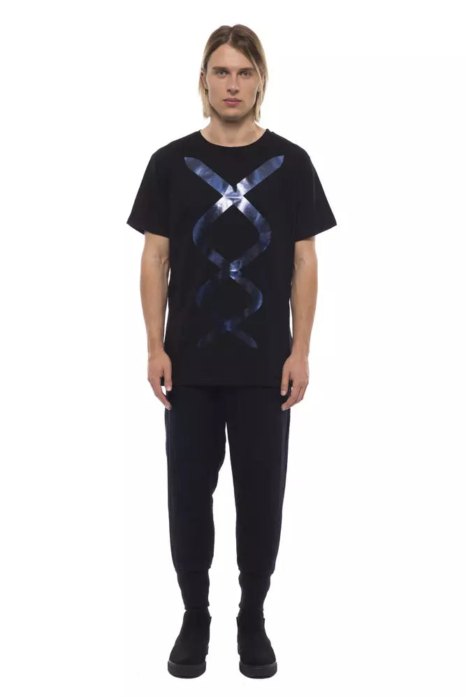 T-shirt homme en coton noir Nicolo Tonetto