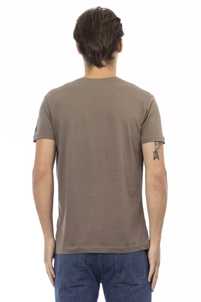 T-shirt homme en coton brun Trussardi Action