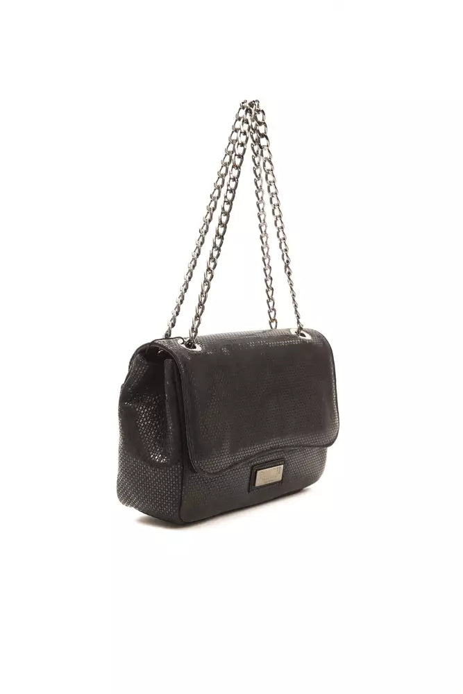 Sac bandoulière Pompei Donatella en cuir noir pour femme