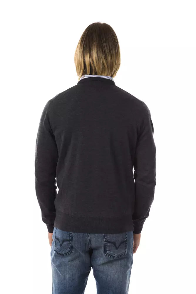 Pull en laine mérinos grise pour homme Uominitaliani