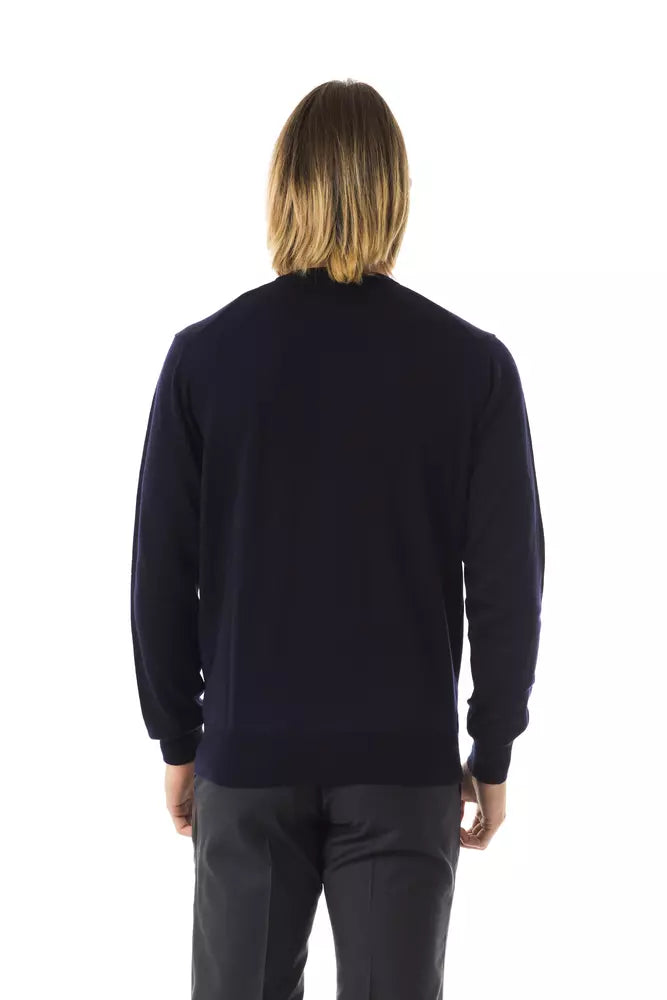 Pull en laine mérinos bleu pour homme de Uominitaliani