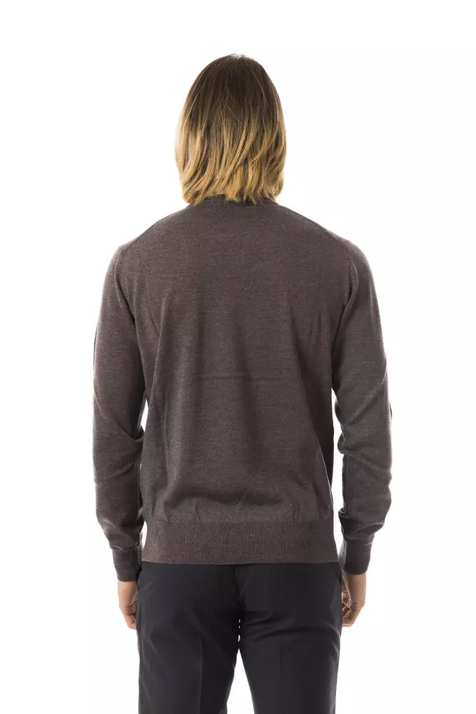 Pull en laine mérinos grise pour homme Uominitaliani