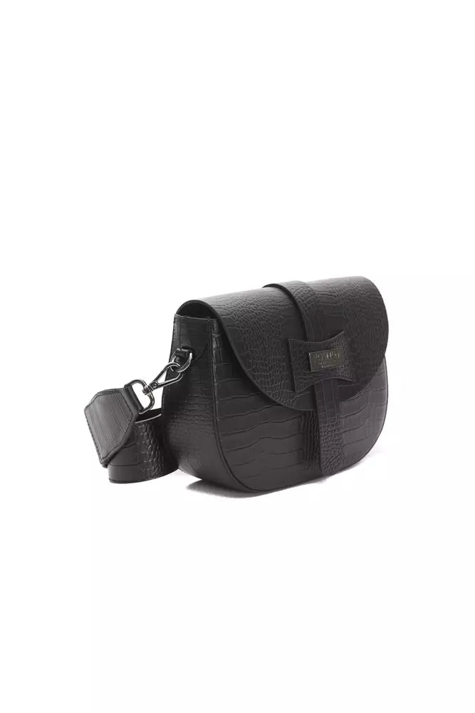 Sac bandoulière Pompei Donatella en cuir noir pour femme