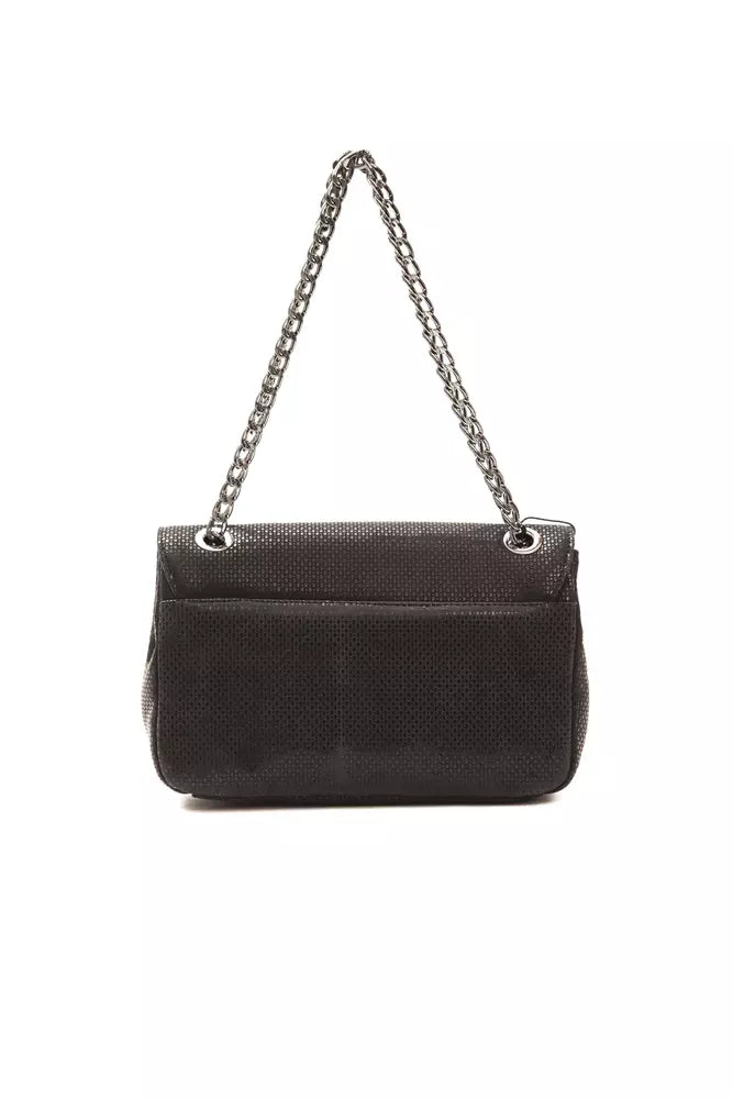 Sac bandoulière Pompei Donatella en cuir noir pour femme