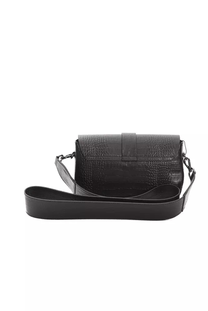 Sac bandoulière Pompei Donatella en cuir noir pour femme