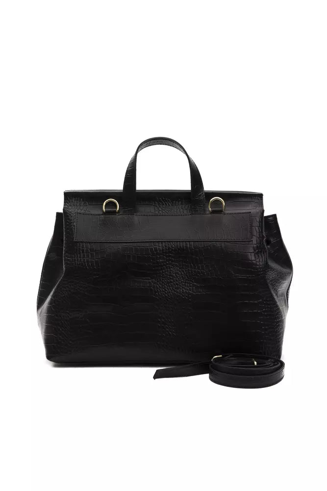 Sac à bandoulière Pompei Donatella en cuir noir pour femme
