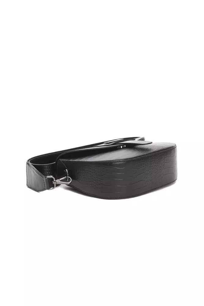 Sac bandoulière Pompei Donatella en cuir noir pour femme