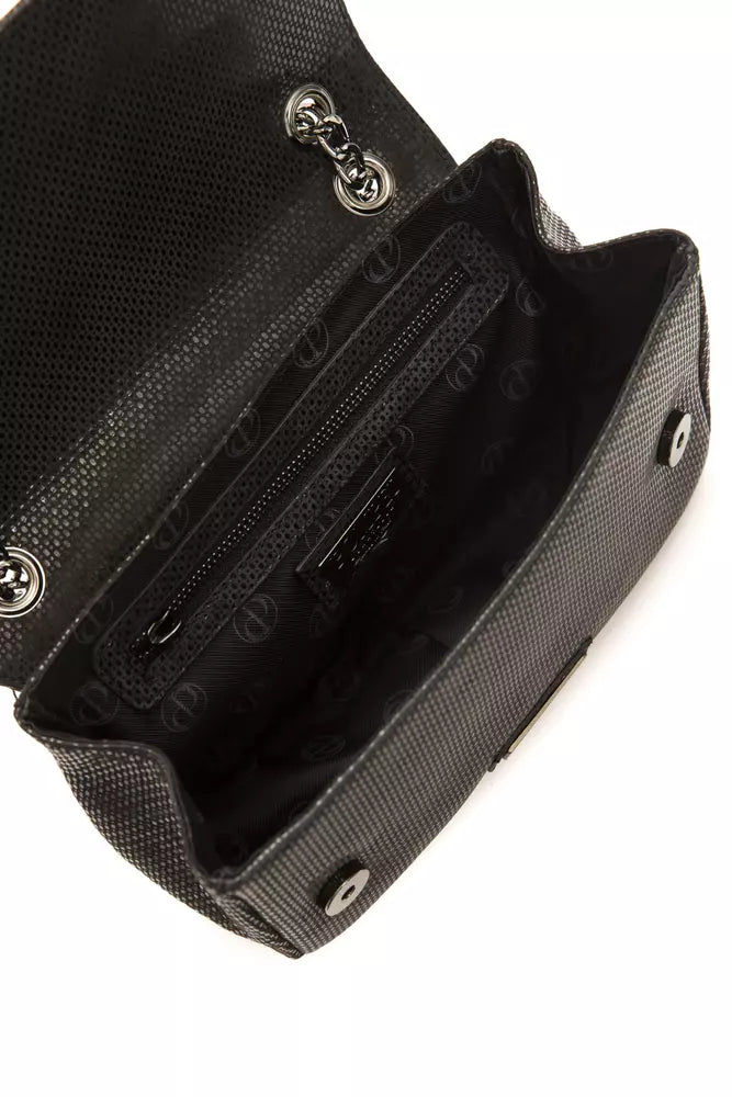 Sac bandoulière Pompei Donatella en cuir noir pour femme