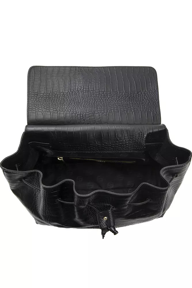 Sac à bandoulière Pompei Donatella en cuir noir pour femme