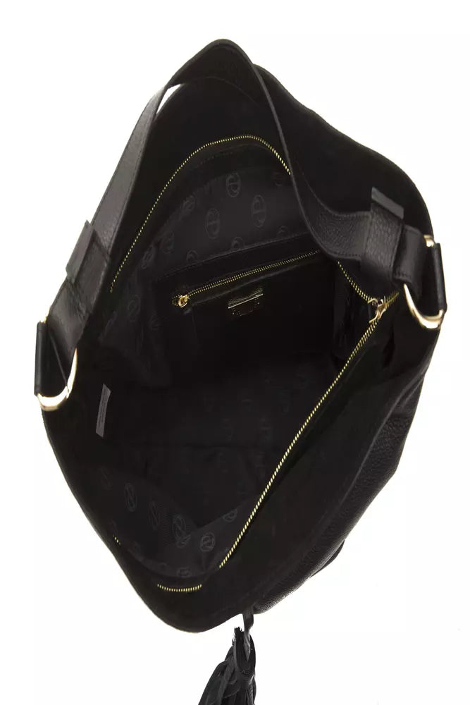 Sac à bandoulière Pompei Donatella en cuir noir pour femme