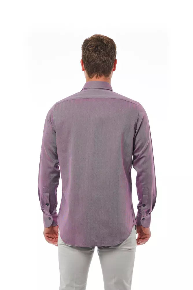 Bagutta herenshirt van bordeauxrode katoen