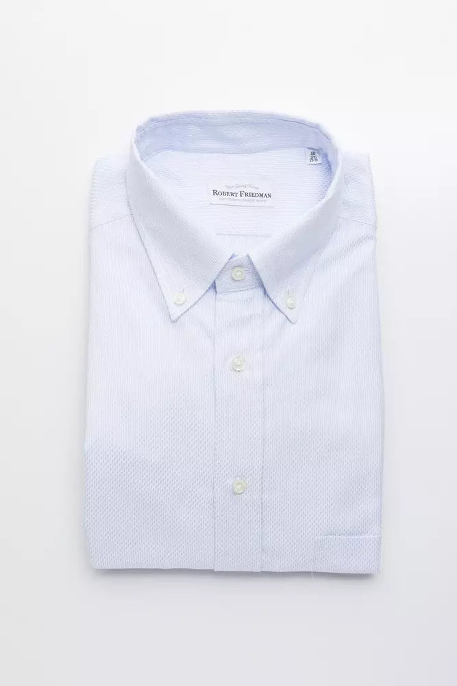 Chemise homme en coton bleu clair Robert Friedman