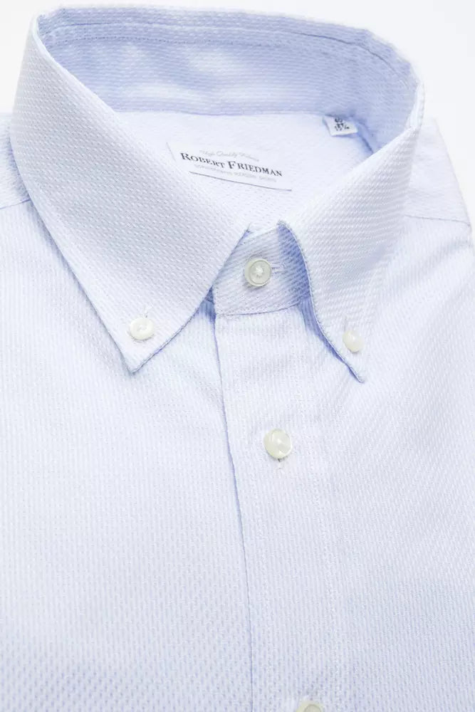 Chemise homme en coton bleu clair Robert Friedman