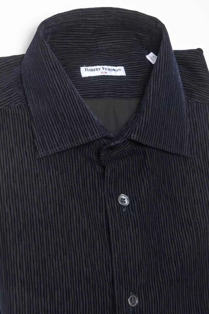 Chemise homme en coton noir Robert Friedman