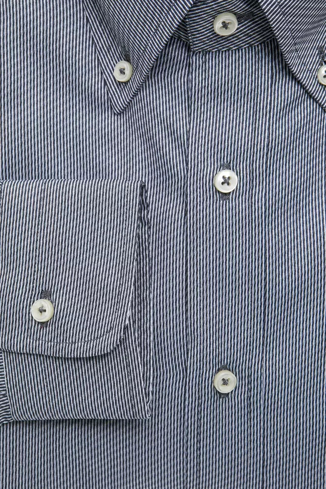 Robert Friedman blauw katoenen herenshirt