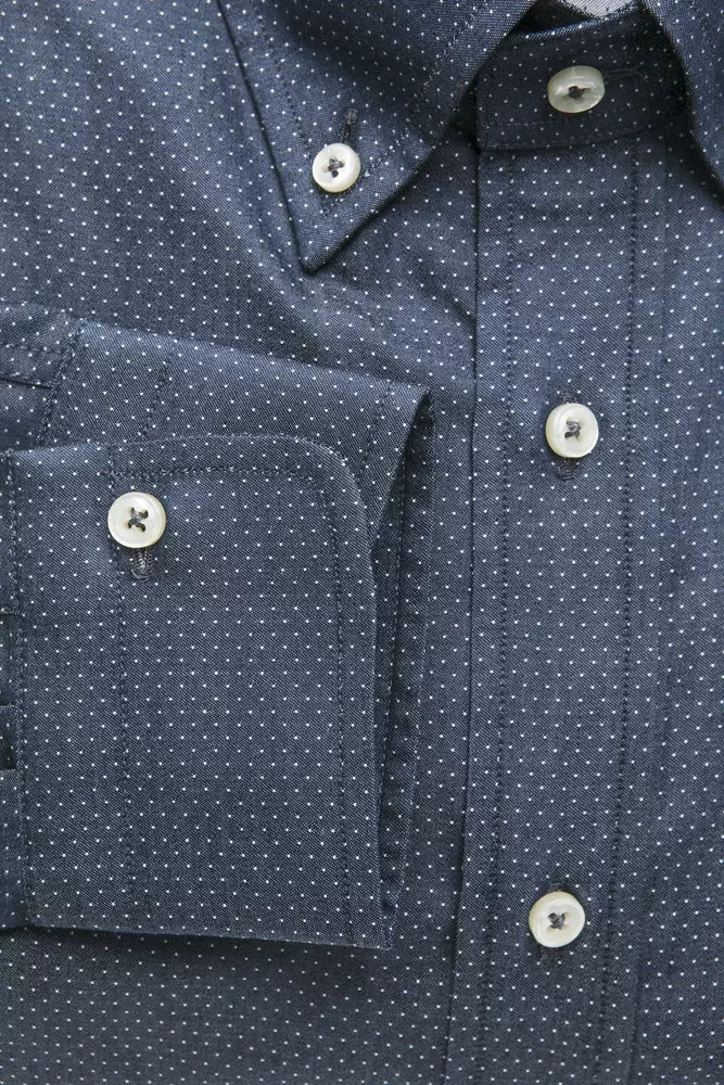 Robert Friedman blauw katoenen herenshirt