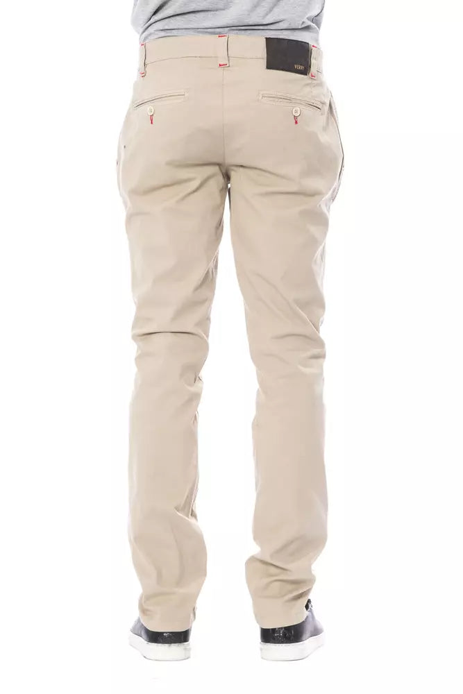 Pantalon chino pour homme en coton beige de Verri