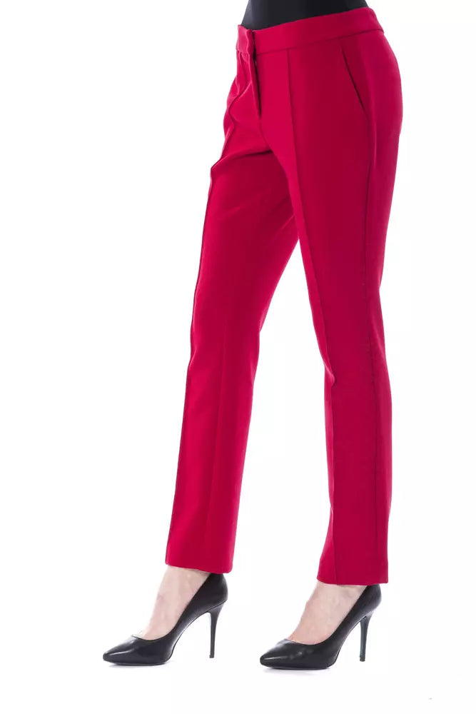 Pantalon pour femme en polyester fuchsia de BYBLOS