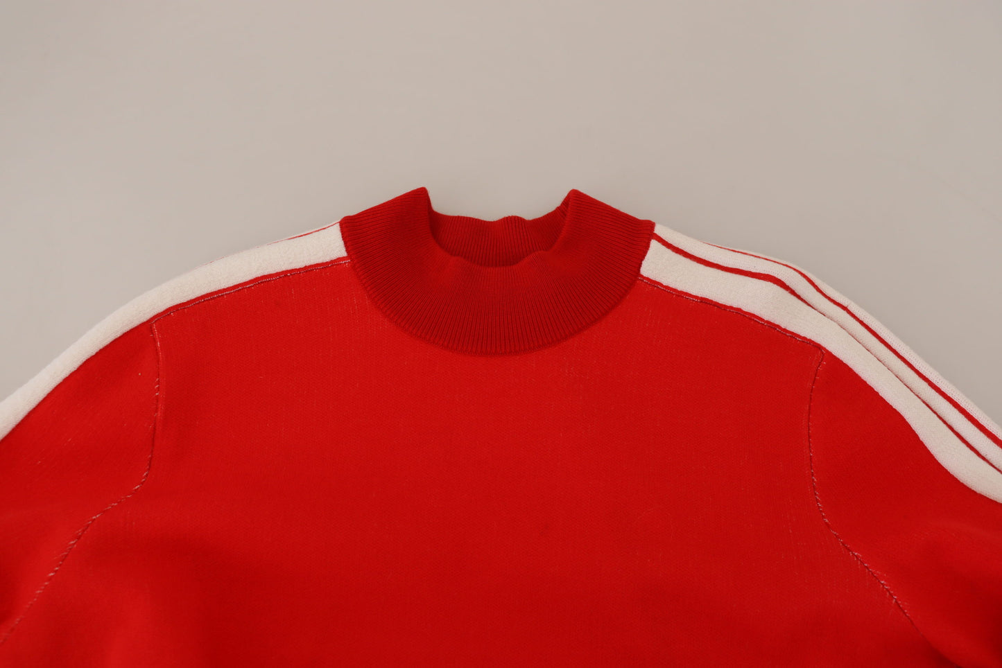 Pull en laine rouge à col rond pour homme avec logo imprimé GCDS