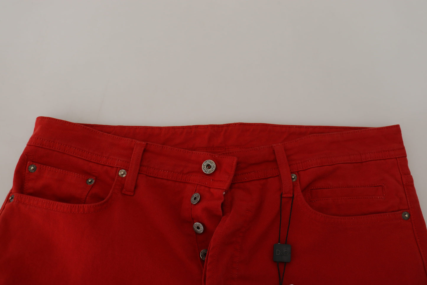 Dolce & Gabbana Rode Rechte Mannen Jeans van Katoen