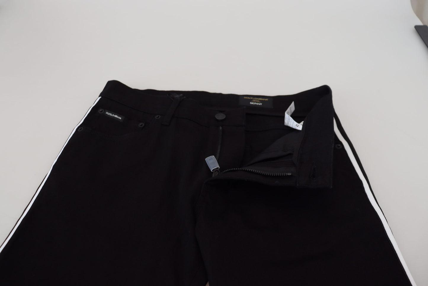 Jean en jean noir en coton avec couronne DG pour homme de Dolce & Gabbana