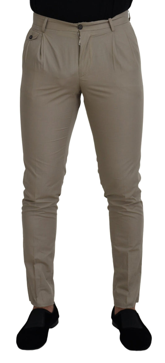 Dolce & Gabbana beige katoenen slim fit herenbroek