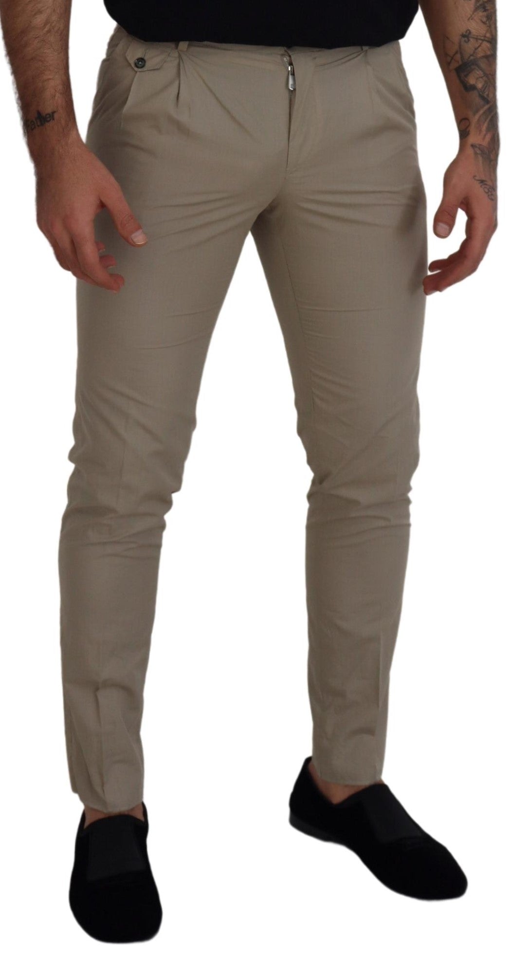 Dolce & Gabbana beige katoenen slim fit herenbroek