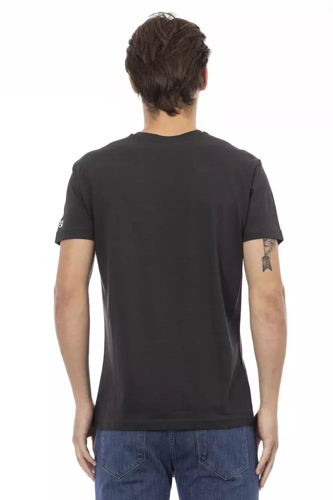 T-shirt homme en coton noir Trussardi Action