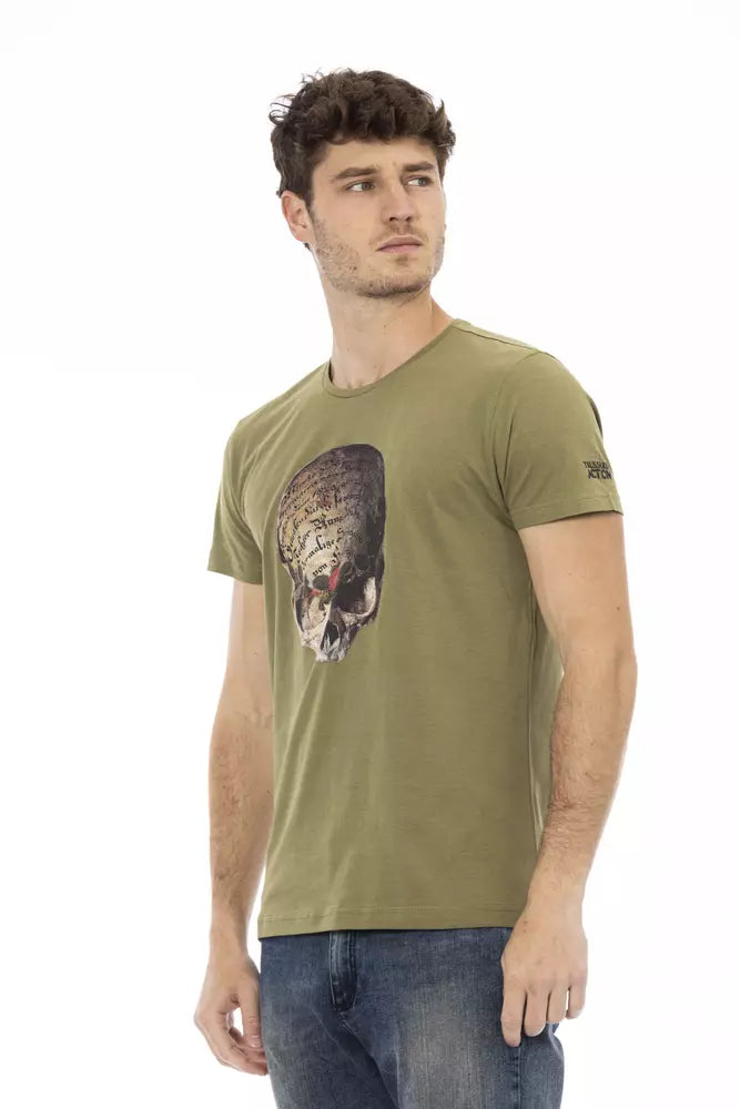T-shirt homme en coton vert Trussardi Action