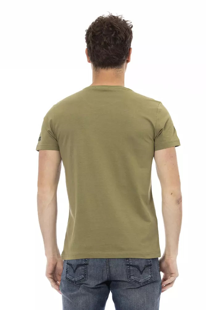 T-shirt homme en coton vert Trussardi Action