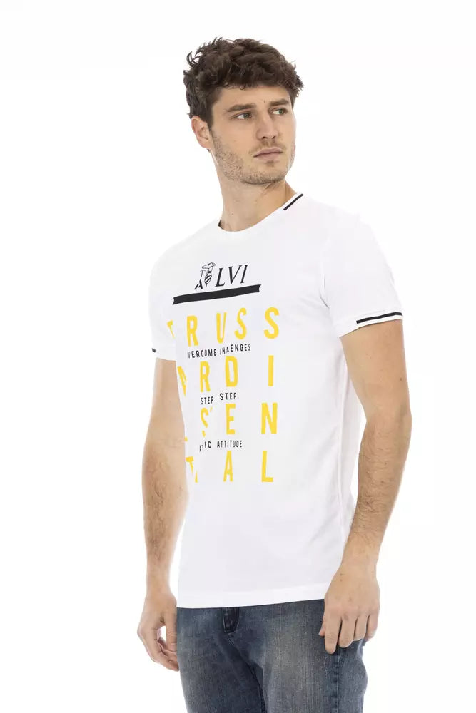 T-shirt homme en coton blanc Trussardi Action