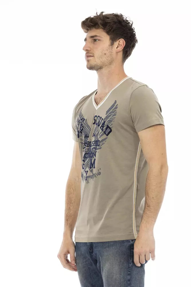 T-shirt homme en coton vert Trussardi Action