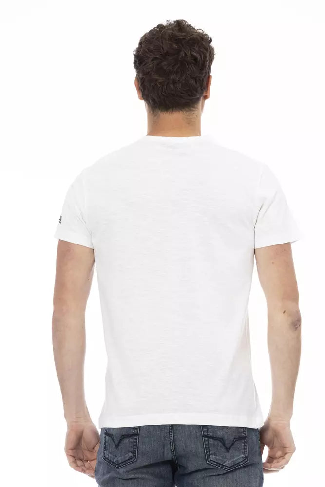 T-shirt homme en coton blanc Trussardi Action