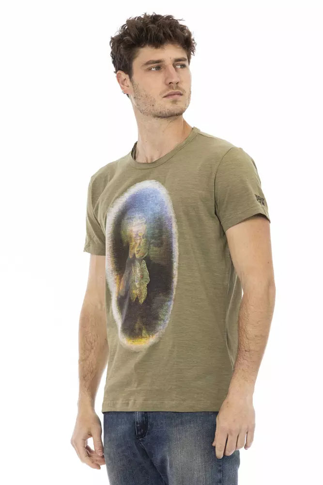 T-shirt homme en coton vert Trussardi Action
