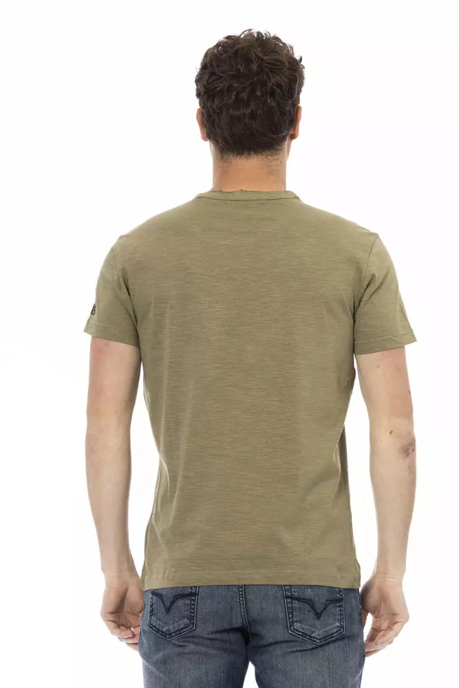 T-shirt homme en coton vert Trussardi Action