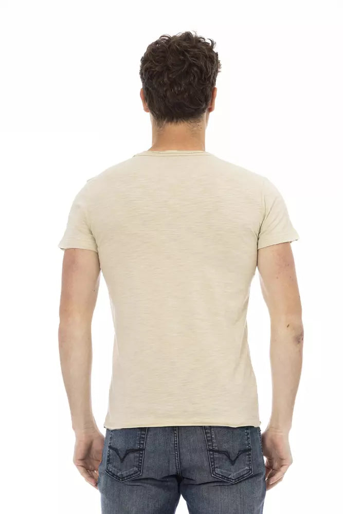 T-shirt homme en coton beige Trussardi Action